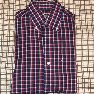 Nautica Red White and Blue Button Up Dress Shirt